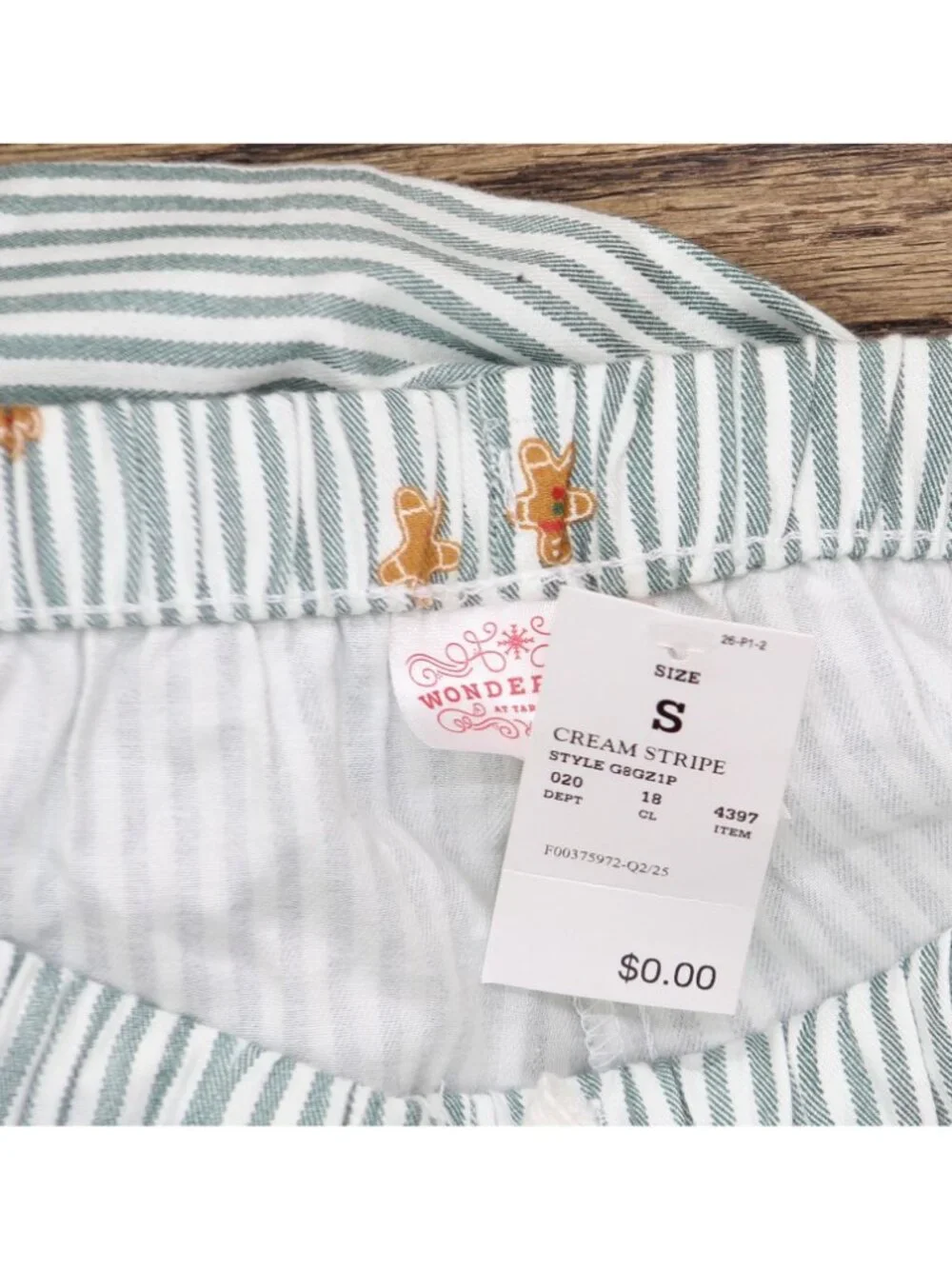 NWT Wondershop Striped Flannel Pajama Set, Long Sleeve Top & Pants Green Multi S